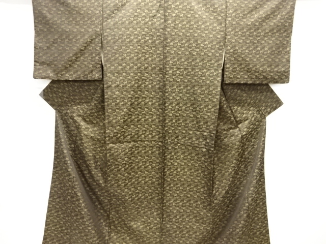 JAPANESE KIMONO / ANTIQUE OMESHI / TAISHO ROMAN STYLE / WOVEN BAMBOO GRASS